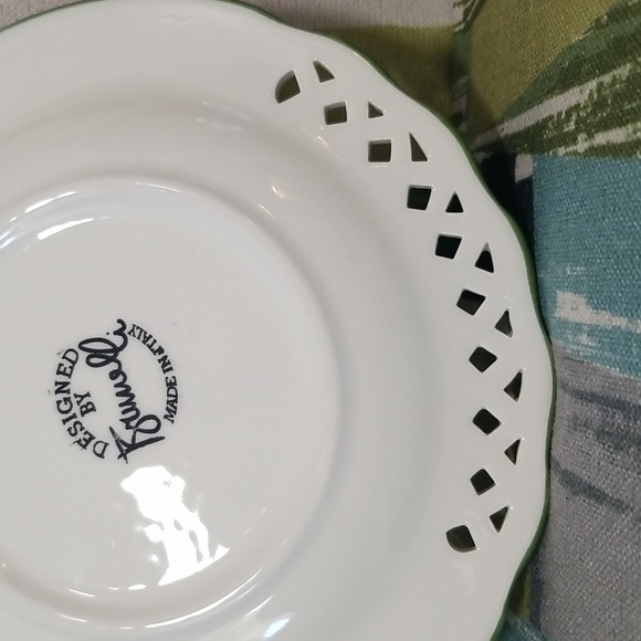 Tiffany Brunelli 8 1/4" Plate Lattice Cut Edge Flower Fig Design Made In Italy - Picture 12 of 13